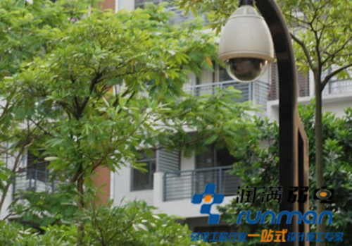 小区视频监控一角