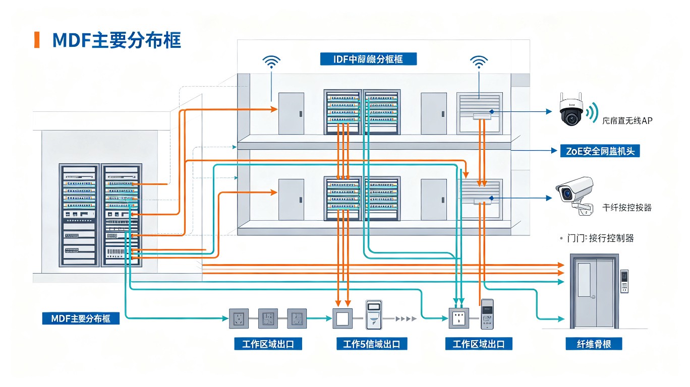 综合布线 MDF-IDF 拓扑示意